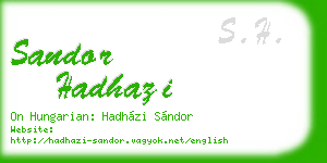 sandor hadhazi business card