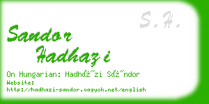 sandor hadhazi business card